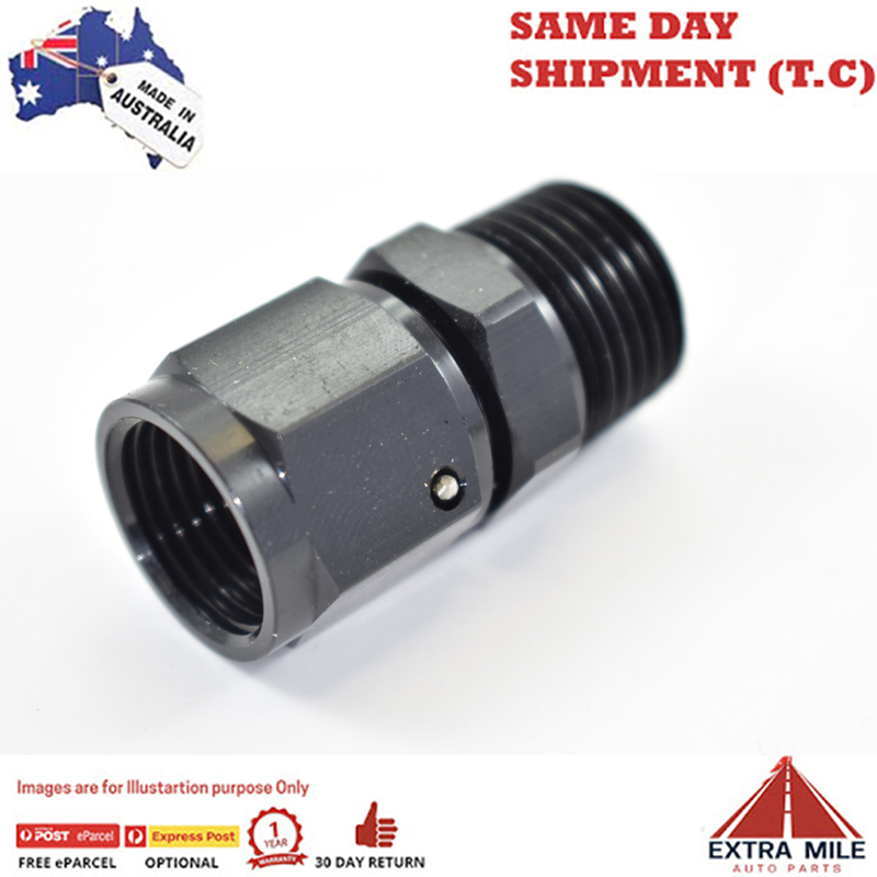 PIPE ADAPTOR MALE 1/2 NPT TO -8 FEM SWIVEL Black