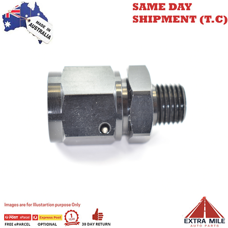 PIPE ADAPTOR MALE 1/4 NPT TO -8 FEM SWIVEL Black