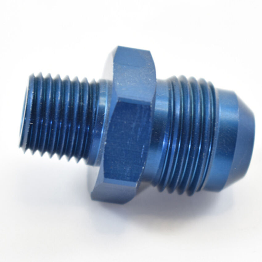 STRAIGHT MALE FLARE -6 TO 1/4 NPT PIPE ADAPTER Blue
