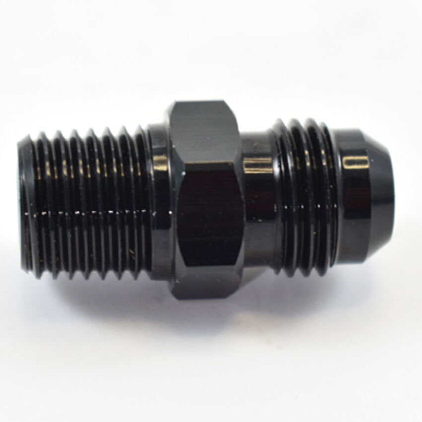 STRAIGHT MALE FLARE -6 TO 1/4 NPT PIPE ADAPTER Black