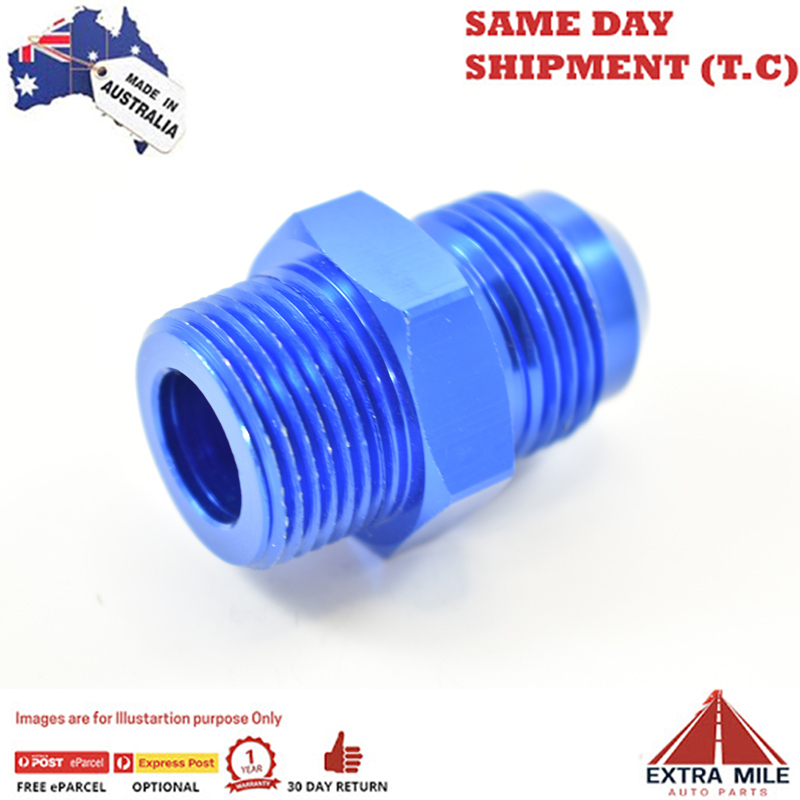 STRAIGHT MALE FLARE -12 TO 3/4 NPT PIPE ADAPTER Blue