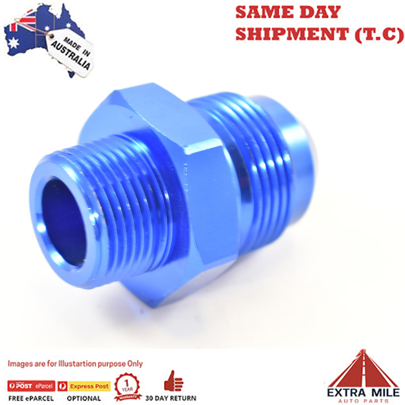 STRAIGHT MALE FLARE -16 TO 3/4 NPT PIPE ADAPTER Blue