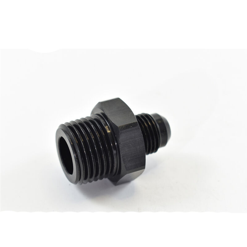 STRAIGHT MALE FLARE -6 TO 1/2 NPT PIPE ADAPTER Black