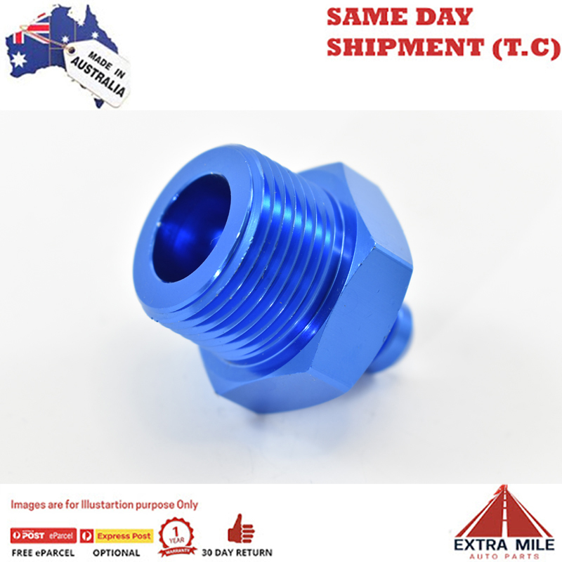 STRAIGHT MALE FLARE -6 TO 3/4 NPT PIPE ADAPTER Blue