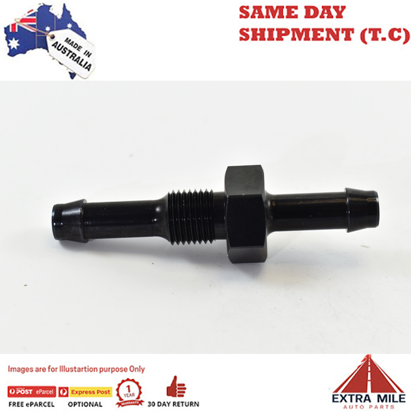 BULKHEAD -06 TWIN BARB 3/8 Black