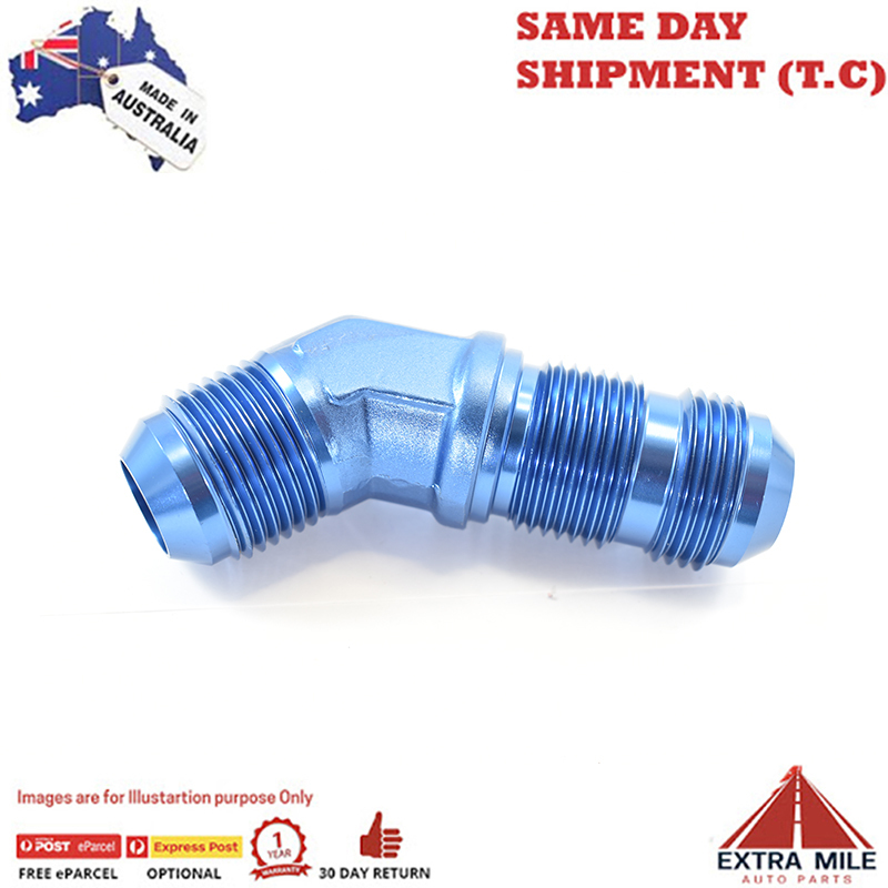 BULKHEAD 45 FLARE FITTING - 12 AN Blue