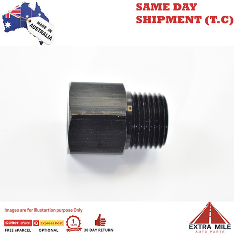 1/2 NPT MALE TO 5/8-18 UNF FEMALE ADAPTOR For Holden & CHEV Black