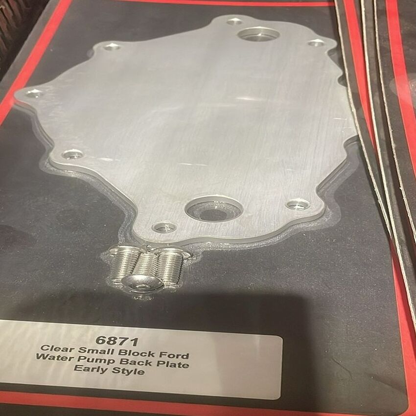 PRP Clear Small Block Ford Water Back Plate Early Style - 6871