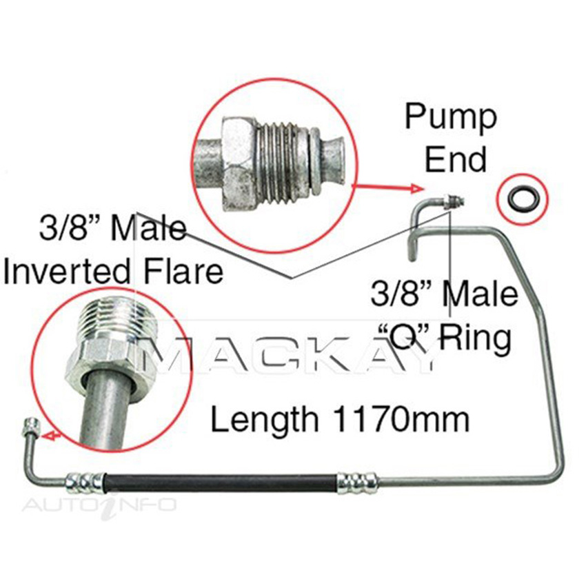 Mackay Power Steering Pressure Hose For Holden VH VK (I6) - PSH1051