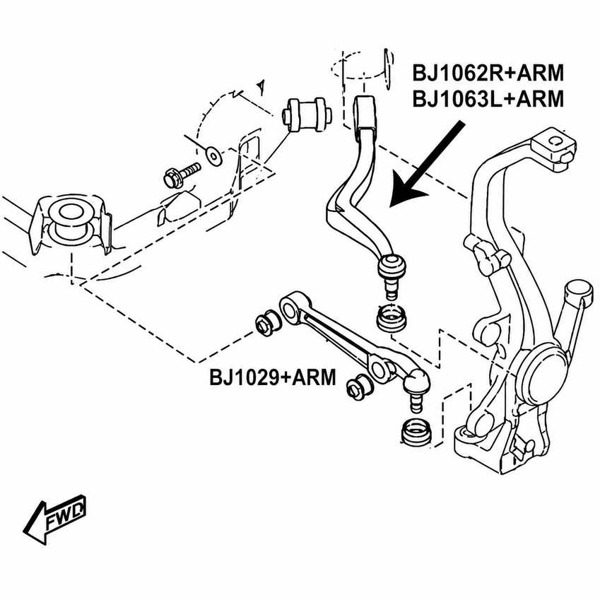Protex Control Arm - Front Lower For MAZDA MAZDA6 GG 4D H/B FWD 2002 - 2008