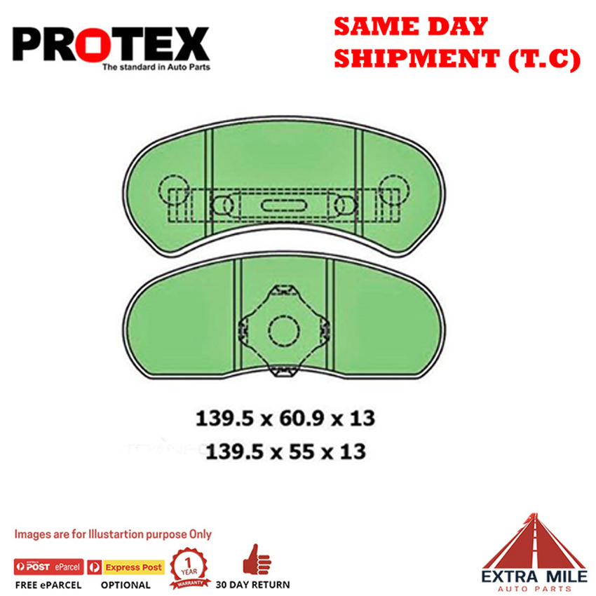 Protex Blue Brake Pad Set Rear For Ford Falcon 4.1 250ci (XD) Ptl 79- 82