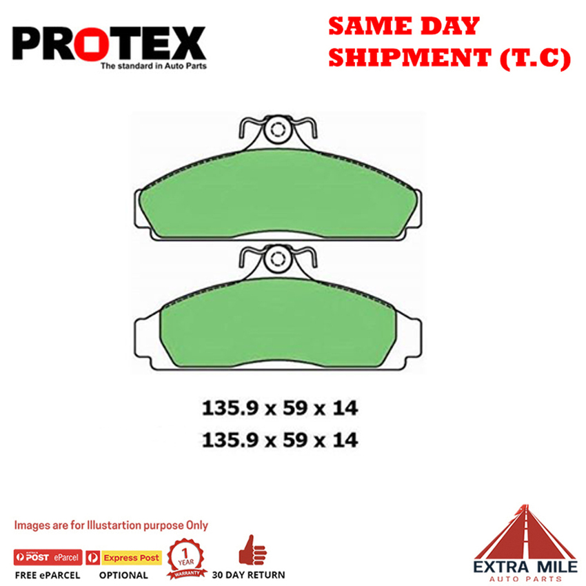Protex Blue Brake Pad Set Front For Holden Camira 1.6 JB Ptl 1982-1984