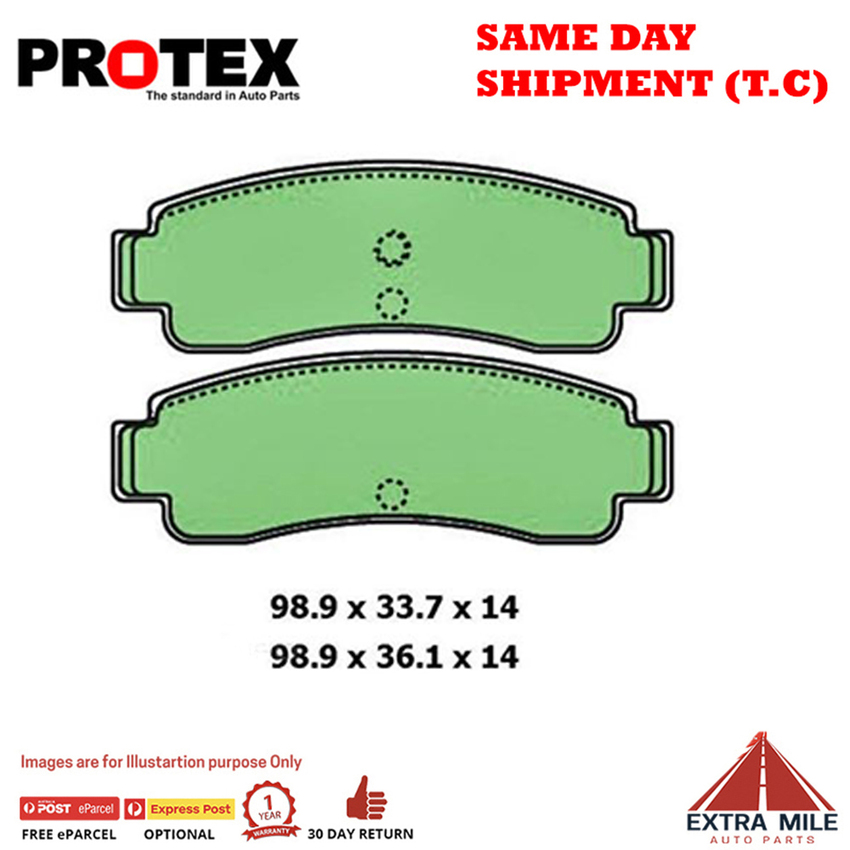 Protex Blue Brake Pad Set Rear For Nissan Sentra B12/N13 1.6L CA16DE SOHC