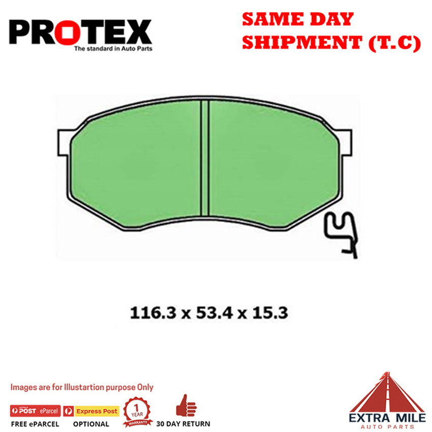 Protex Blue Brake Pad Set Front For Toyota Hilux RN85R/RN90R 2.4L 22R SOHC