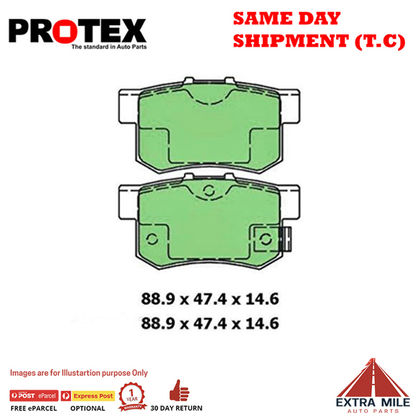 Blue Brake Pad Set Rear For Honda Civic 2.0 Type-R (EP,EU,EV) 147kw Ptl 99-05