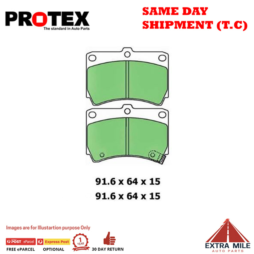 Protex Blue Brake Pad Set Front For Mazda 323 1.6 Astina (BG) Petrol 91-94 