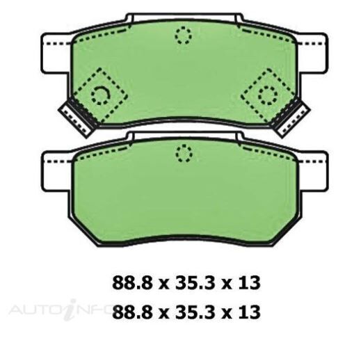 Ceramic Brake Pad Set Rear For Honda Civic 1.5 i 16V (ED) Petrol 1987-93