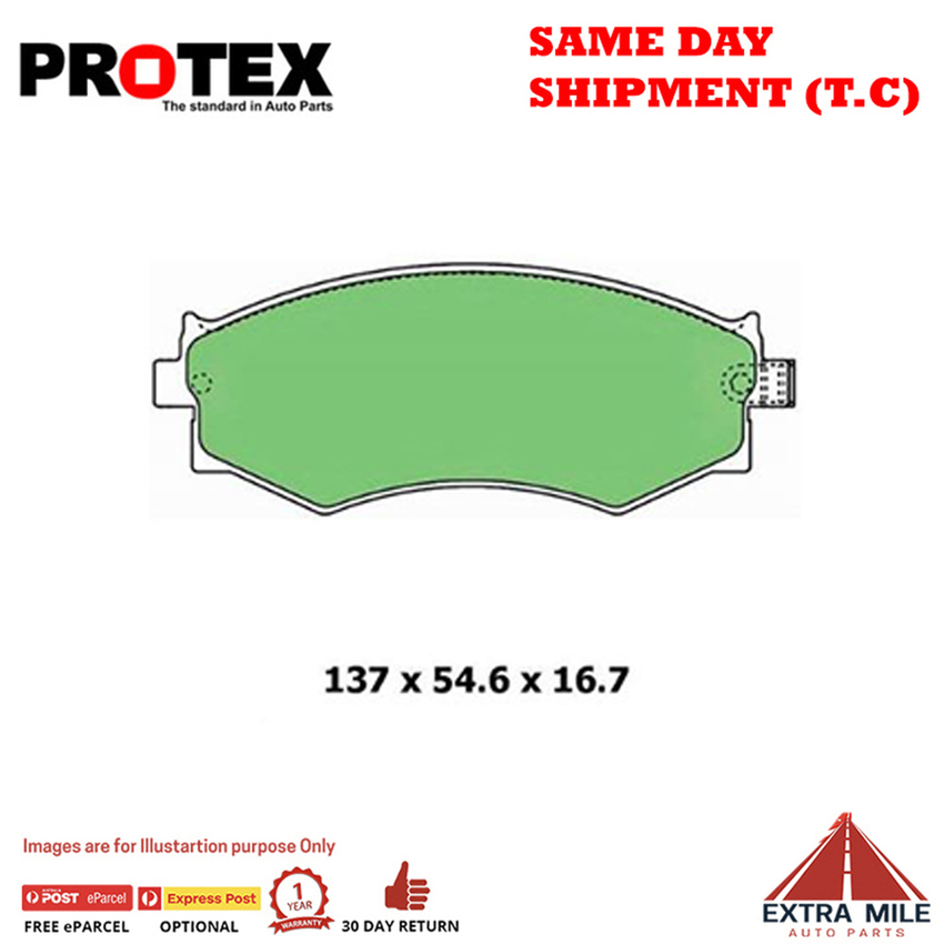 Protex Blue Brake Pad Set Front For Nissan Pulsar 1.8 (N16) Petrol 00-05 