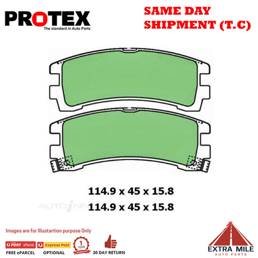Protex Blue Brake Pad Set Rear For Nissan Terrano 2.4 (R) Petrol 97-00