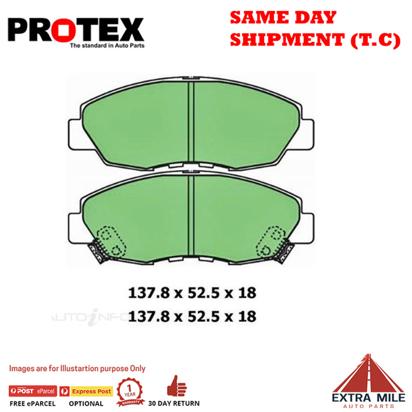 Protex Blue Brake Pad Set Front For Honda Accord 2.2 CE Ptrl 93-97 