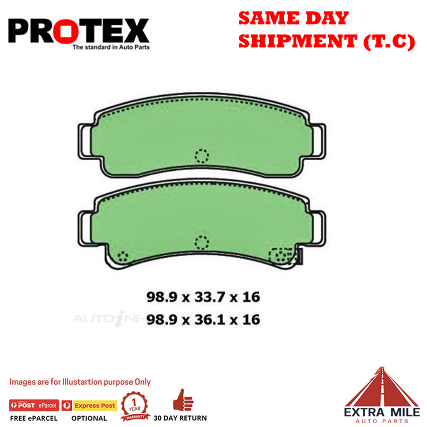 Protex Blue Brake Pad Set Rear For Nissan Pulsar 2.0 i SSS (N14) Ptl 1991-1995