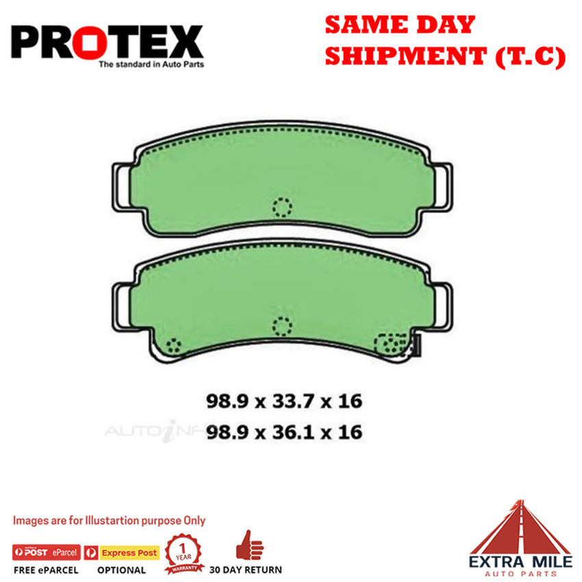 Protex Brake Pad Set Rear For Nissan Pulsar 1.6 (N14) Petrol 91-95 DB1211CP