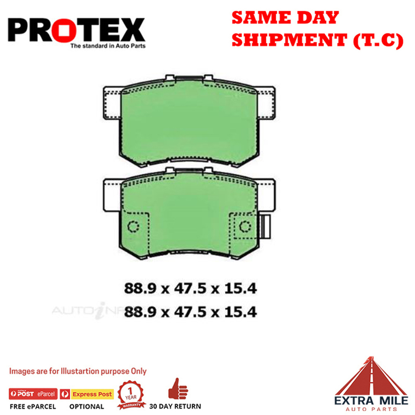 Ceramic Brake Pad Set Rear For Honda Accord (1993 - 1997) [CC7, CD]2.2 Vti