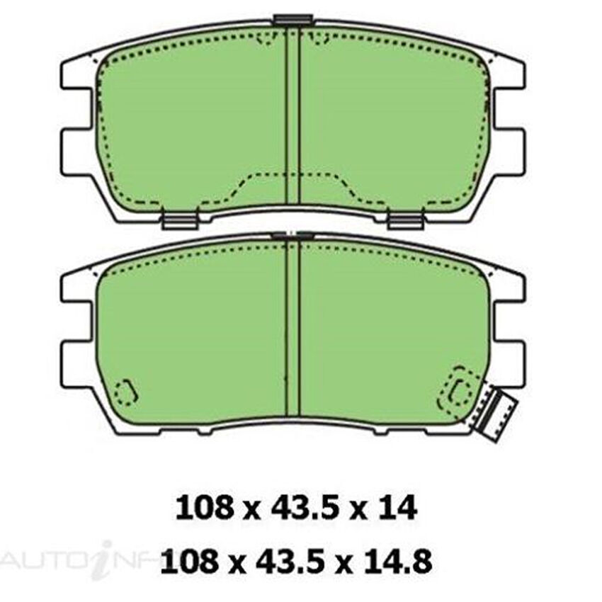 Protex Blue Brake Pad Set Rear For Mitsubishi Magna 3.5 (TJ) Petrol 00 -03 