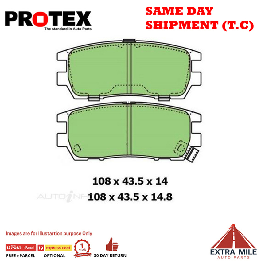 4WD Brake Pad Rear Set For Mitsubishi Delica 2.4 Space Gear Gen IV Ptl