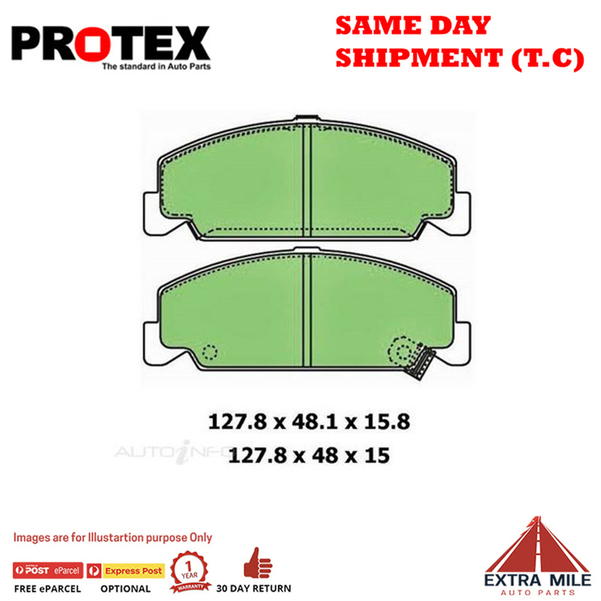 Protex Blue Brake Pad Set Front For Honda Civic 1.5 i 16V EE Ptl 1988-1989