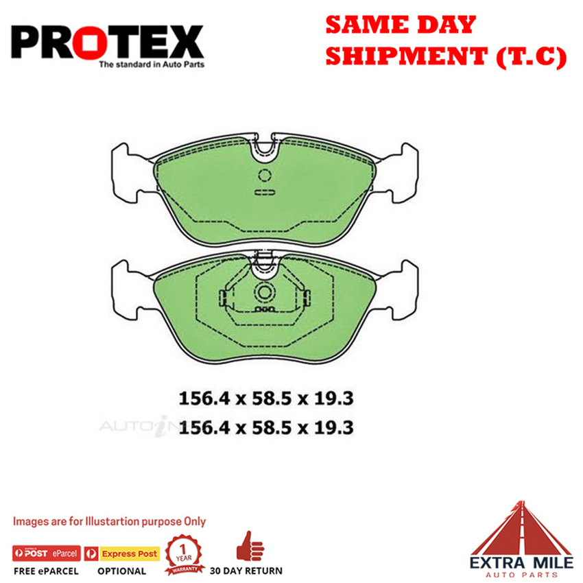 Protex Blue Brake Pad Set Front For Volvo 850 2.5 (LW) Petrol 92-94 
