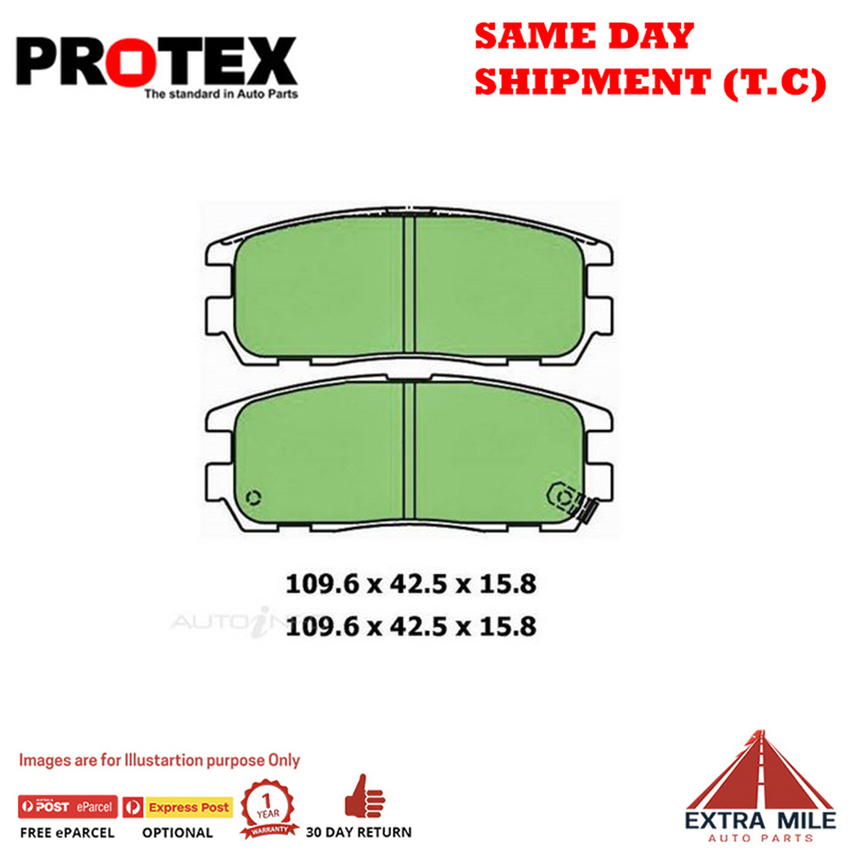 Protex Blue Brake Pad Set Rear For Holden Jackaroo 3.1 TD (UBS69) Diesel 1992-98