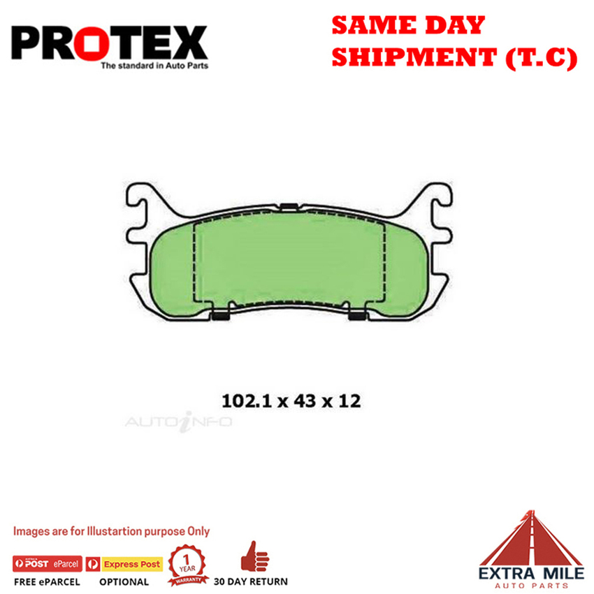 Protex Brake Pad Set Rear For Mazda 323 1.8 Protege BA Petrol 94-1998