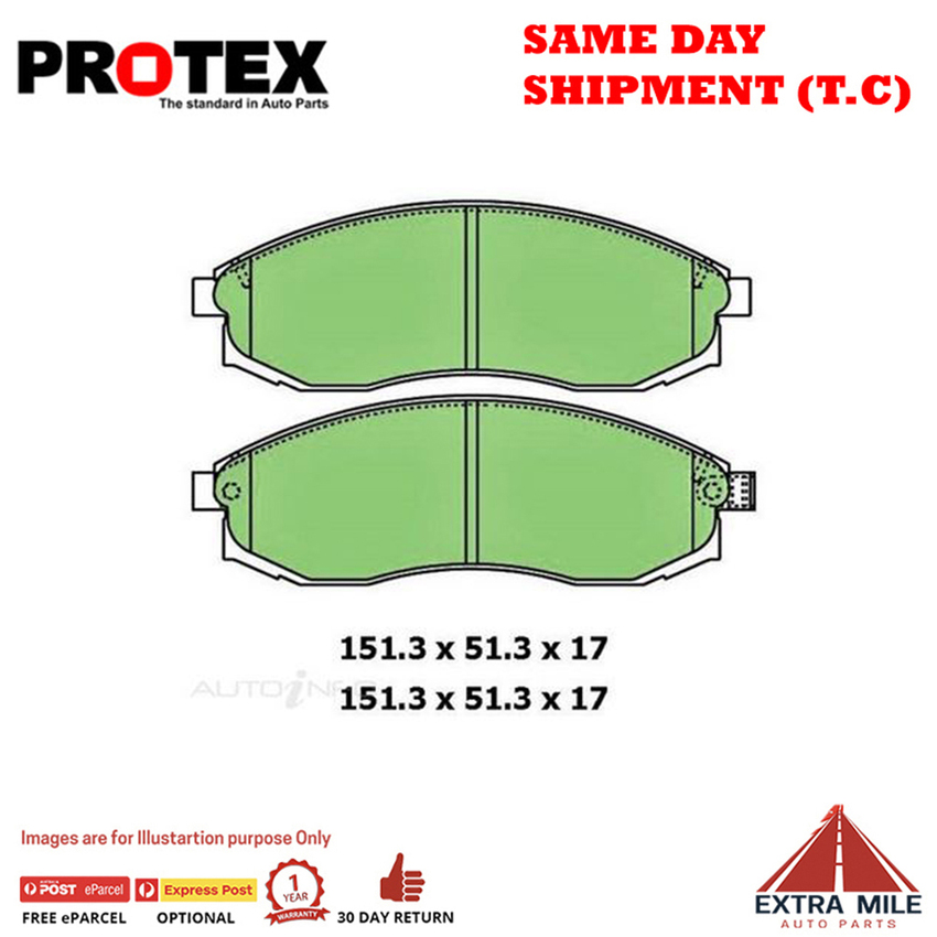Protex Blue Brake Pad Set Front For Mitsubishi Triton 2.4 2WD MK Petrol 96-06
