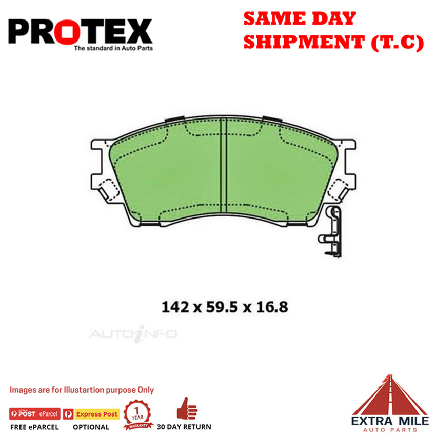 Protex Blue Brake Pad Set Front For Ford Courier 2.6 i (PD) Petrol 1996-1999