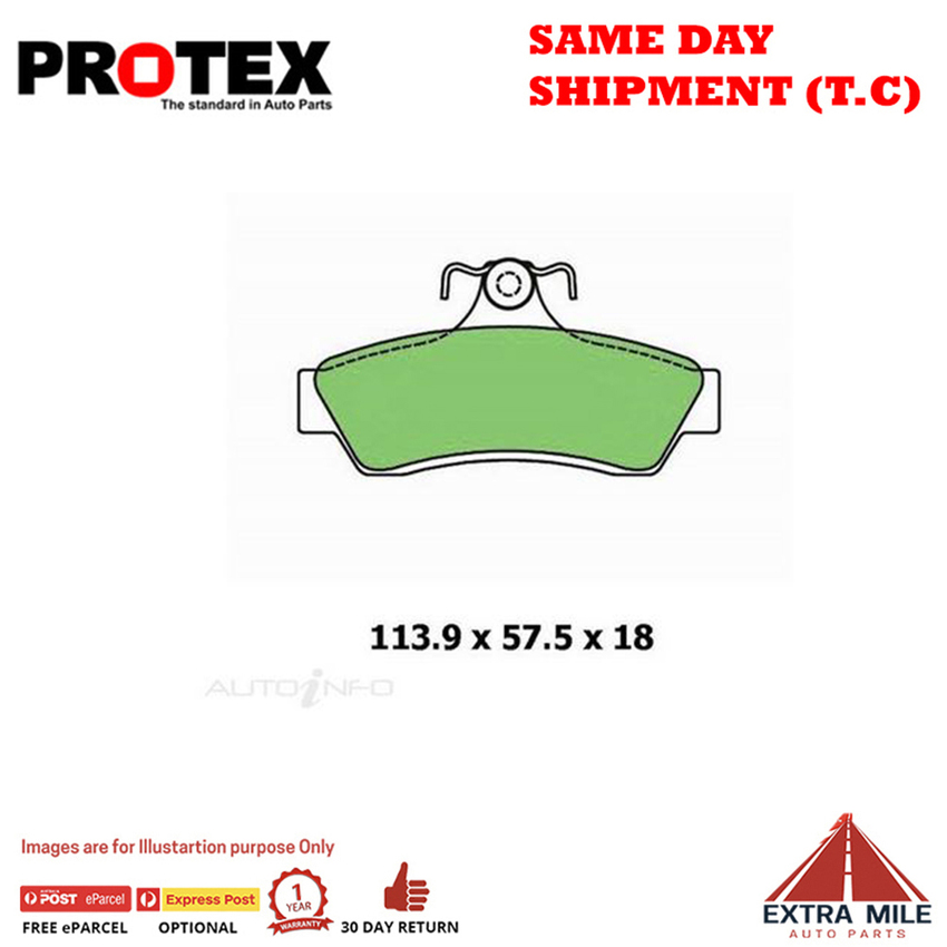 Protex Blue Brake Pad Set Rear For Holden Crewman VZ 3.6 V6 AWD Ptl 2005-2007 