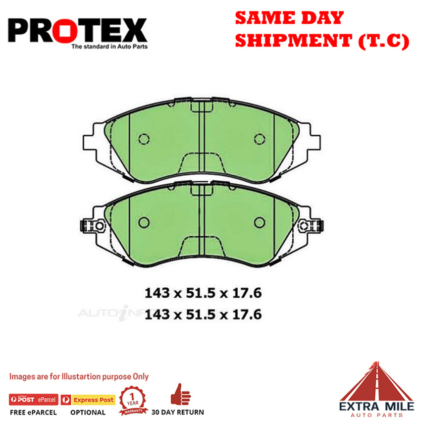 Protex Blue Brake Pad Set Front For Daewoo Lanos 1.6 16V Petrol 97-2002 