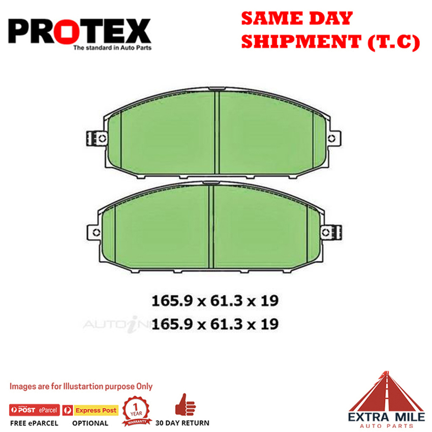 Protex Blue Brake Pad Set Front For Nissan Patrol 4.5 (GU) Petrol 97-2001 