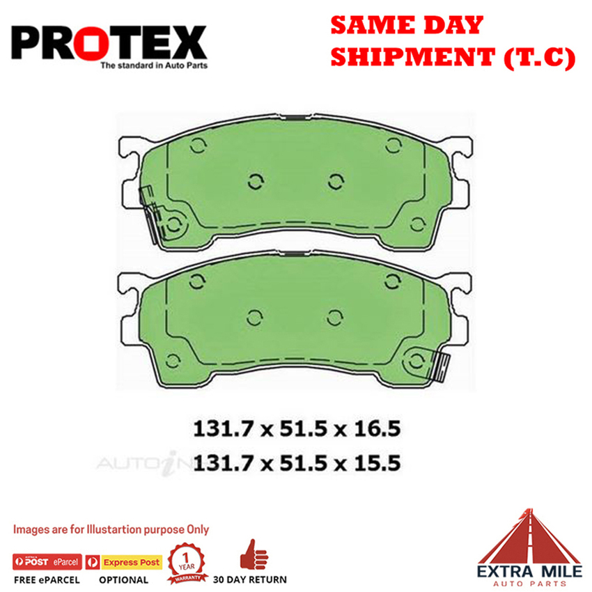 Protex Blue Brake Pad Set Front For Ford Laser 1.8 i (KQ) Ptl 2001-2002 