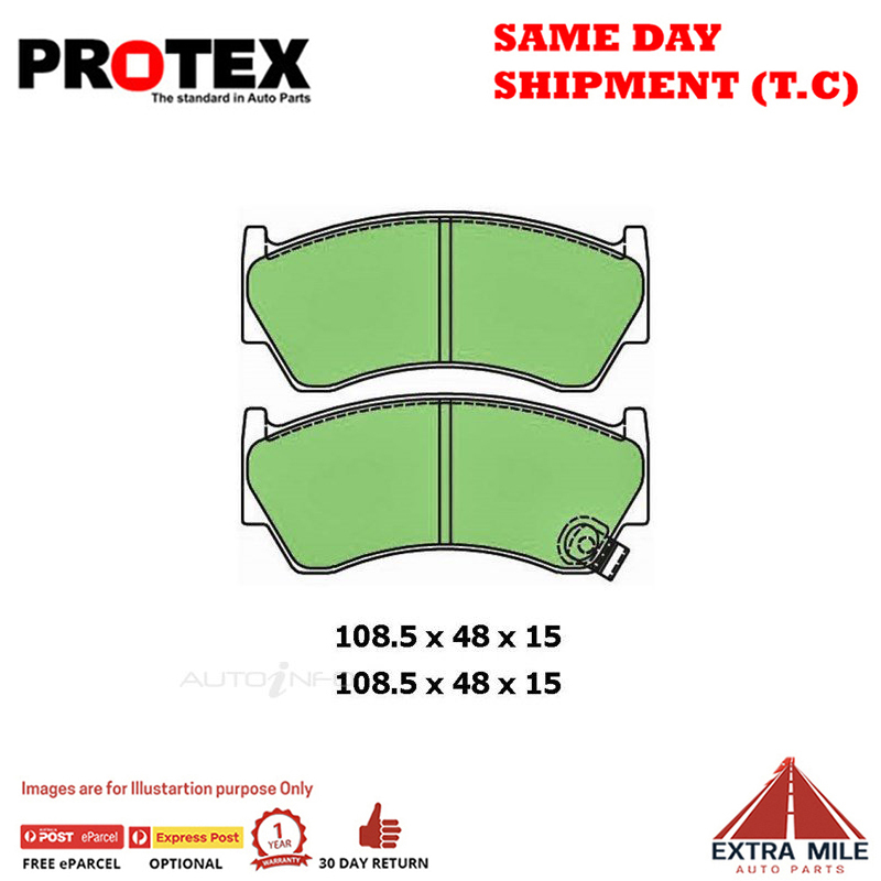 Protex Blue Brake Pad Set Front For Suzuki Baleno EG 1.8 GTX 1995-2002