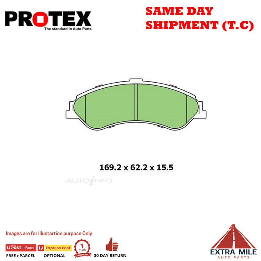 Protex Blue Brake Pad Set Front For Ford Falcon 4.0 (AU) Petrol 98-2002 