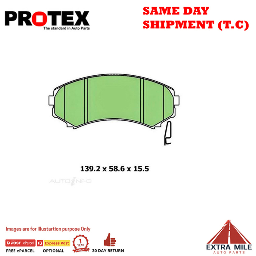 Protex Blue Brake Pad Set Front For Mitsubishi Grandis 2.4 (BA) Petrol 2004-2010