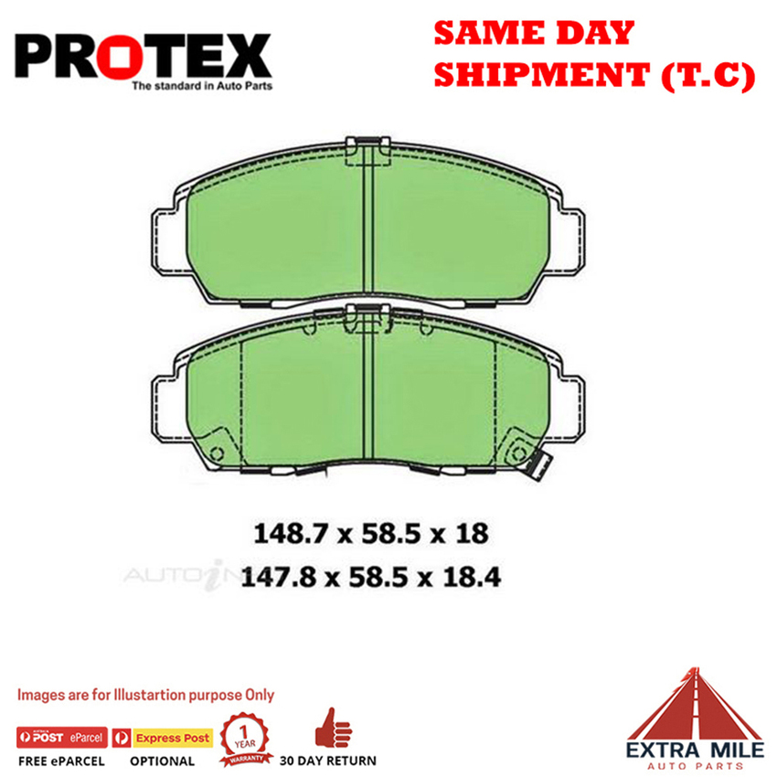 Protex Blue Brake Pad Set Front For Honda Civic 1.5 Hybrid Ptl 2014-2016 