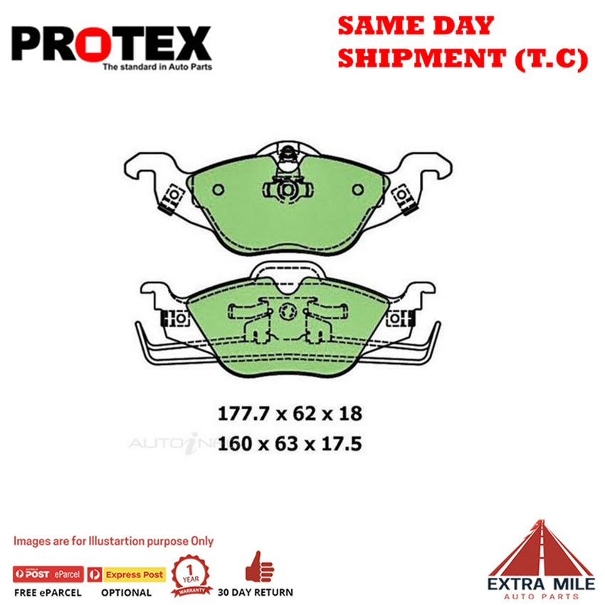 Protex Blue Brake Pad Set Front For Holden Astra 1.8 i (TS) Ptl 00 -04