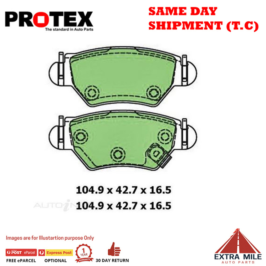 Protex Blue Brake Pad Set Rear For Holden Astra 1.8 i TS Ptl 00-04 