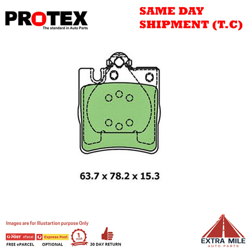 Protex Brake Pad Set Rear For Mercedes Benz C-Class C 0 Kompressor (W3) 02-07