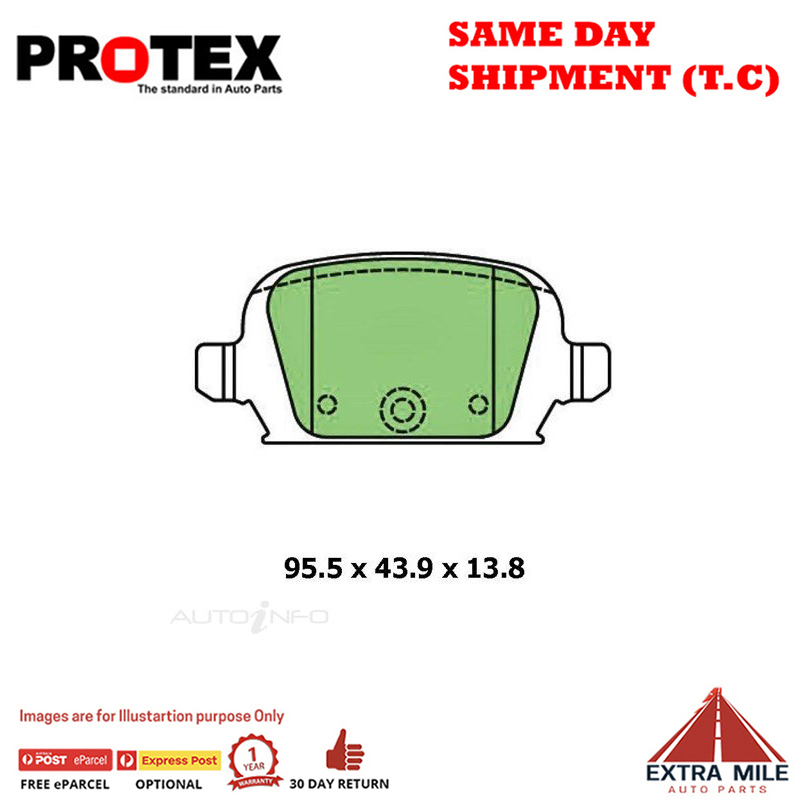 Protex Blue Brake Pad Set Rear For Holden Barina XC 1.4 Efi 2000-2005