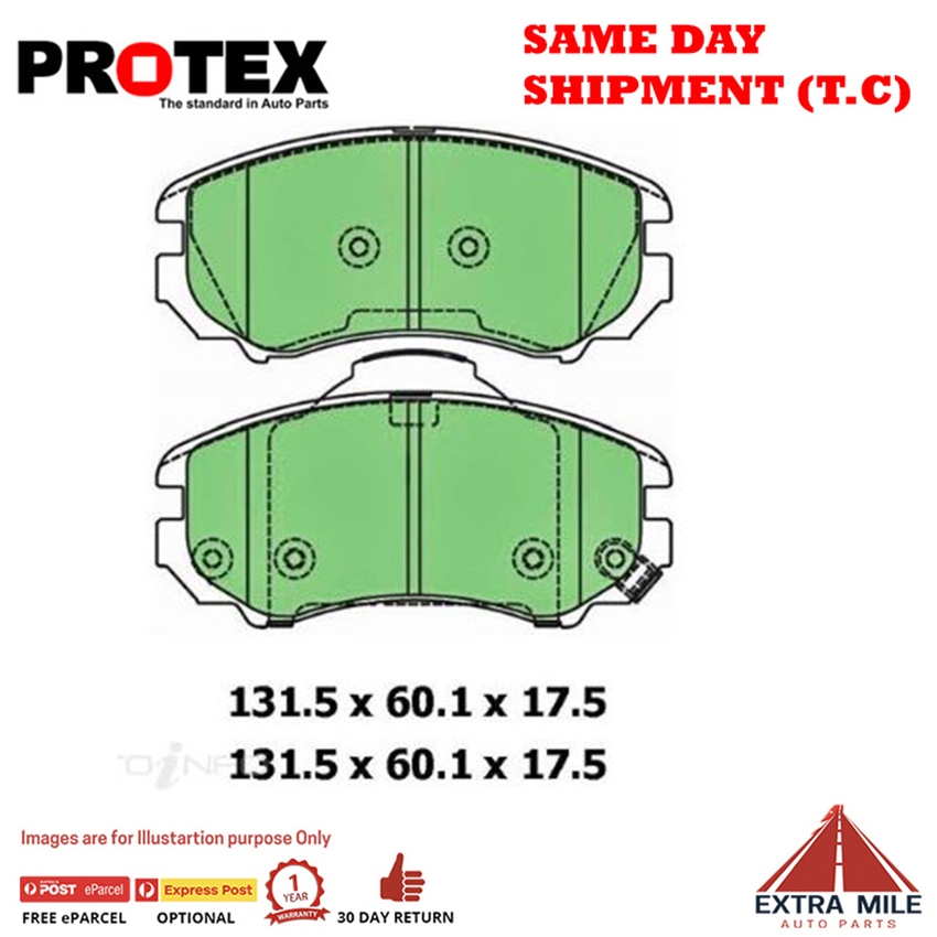Protex Blue Brake Pad Set Front For Hyundai Sonata 2.4 (NF) Ptl 2005-2008 
