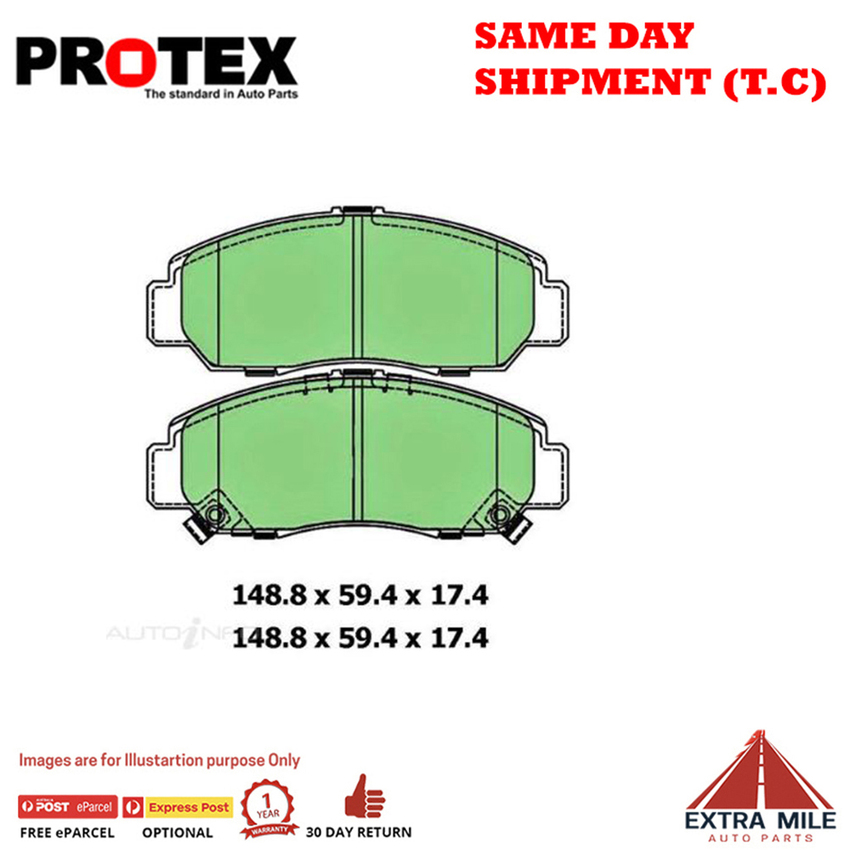 Protex Blue Brake Pad Set Front For Honda Civic 1.8 (FN1, FK2) Ptl 2005-12 