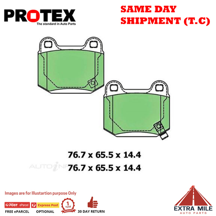 Protex Blue Brake Pad Set Rear For Mitsubishi Lancer, Nissan 350, Subaru -DB1521B